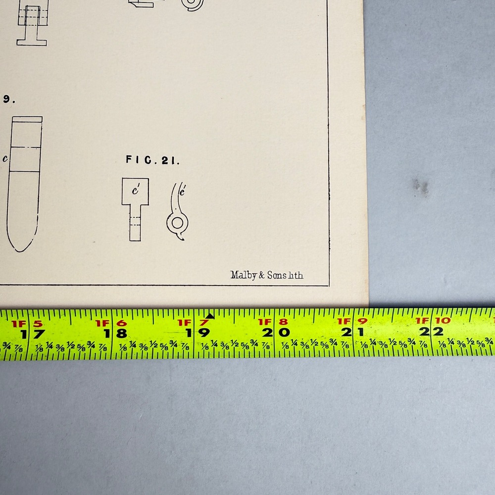 Antique 1854 Adams Revolver Patent Specification Lithograph on Laid Paper 14x21 - Picture 8 of 12